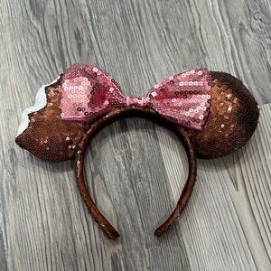 Disney Pink and Brown Sequin Minnie Mouse Ears